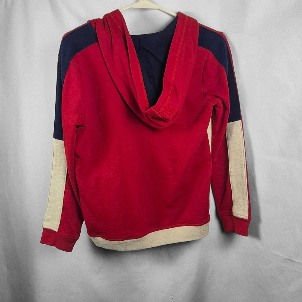 Boys OshKosh Zip Up Hoodie Kids‎ Size 14 Red Navy Colorblock Fleece Sweatshirt